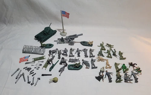 Vintage Marx Army Men Marx Accessories Battleground Army Set Pieces