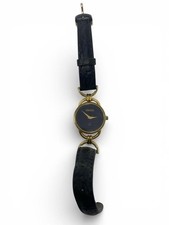 VINTAGE Gucci 6000L Women's 23mm Black Dial Swiss Quartz Gold Tone
