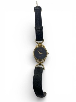 VINTAGE Gucci 6000L Women's 23mm Black Dial Swiss Quartz Gold Tone