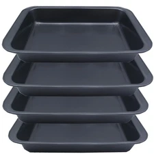 4 Pack Rectangle Baking Pan, 9x13 Inch Deep Cookie Sheet Tray Nonstick, Heavy...