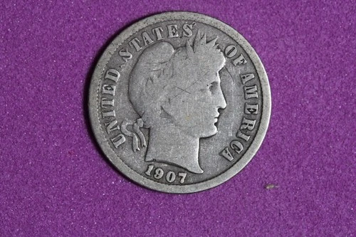 Estate Find 1907 S Barber Dime #K60213