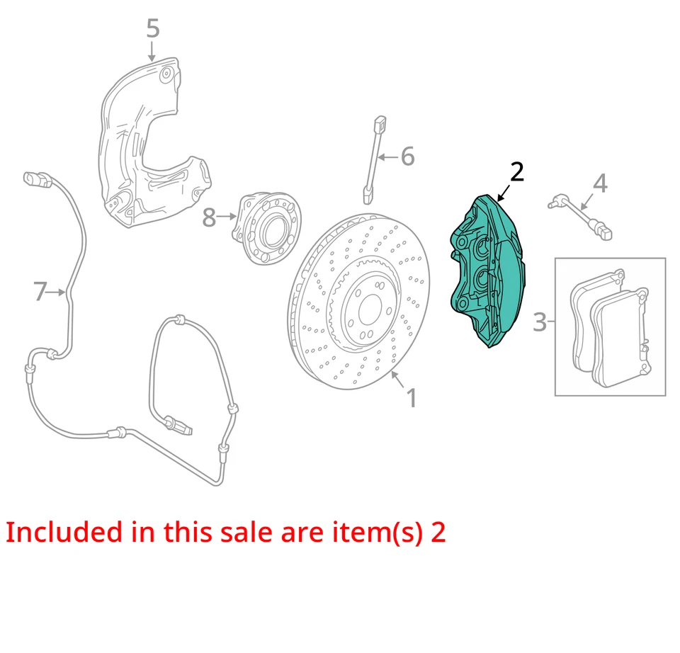 2014-2020 MERCEDES-BENZ S550 OEM FRONT LEFT BRAKE CALIPER SILVER - Image 3 of 4