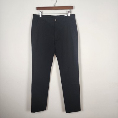 MOTT & BOW TWILL CHINO CHARLES MENS Size 32 Black Work Casual Cotton Stretch