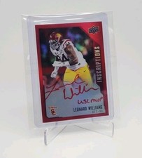 LEONARD WILLIAMS 2015 UD 14/149 Inscriptions Red Holo Autograph Rookie SEAHAWKS