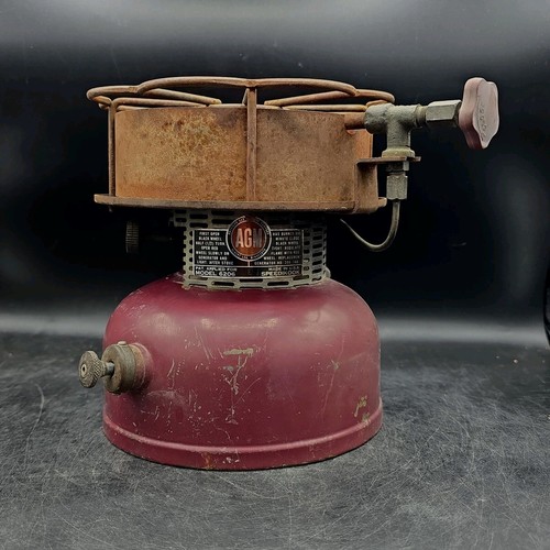 AGM Speedikook 6206 Vintage Liquid Fuel Camp Stove Untested Maroon USA