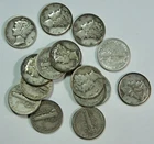 15 Silver Mercury .900 Fine Dimes for a total of 36.8 Grams – Free US Shipping
