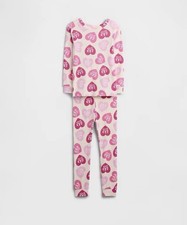 Girls BABY GAP Barbie Cream Pink Hearts Organic Cotton PJ Set, 4 Years NEW
