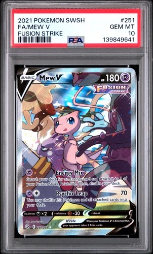2021 POKEMON SWORD & SHIELD FUSION STRIKE #251 FULL ART/MEW V PSA 10