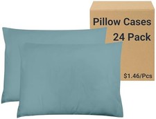 Pillow Cases Bulk Pack - King Pillowcases with Standard 24 Grayish Blue