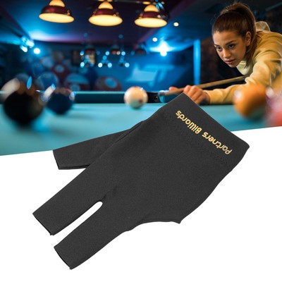 (Schwarz) Billard-Pool-Handschuhe 3 Finger Cue Handschuhe Shooter Snooker Cu CU