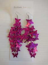 Ethnic Butterfly Tassel Long Drop Dangle Earrings Gradient Bohemian