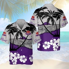 Crown Royal Hibicus Palm Tree All Over Print 3d Aloha Summer Beach Hawaiian Shir