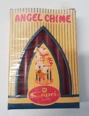 Vtg 12 Candles Angel Chimes Capri 4'' Japan in Box 1970-79 Christmas Red 5367
