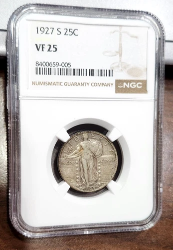 1927-S Standing Liberty Quarter - VF25 - NGC - Patina