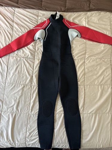 Youth Full Wetsuit Size 12 Neoprene Red Black Long Sleeve Tribord Surf
