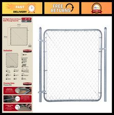 Heavy-Duty Chain Link Walk Gate Kit, 6'H Round Frame, Outdoor Fence Accessories