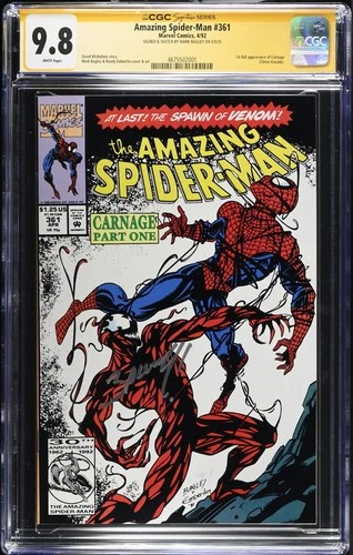 Amazing Spider-Man (1992) # 361 (CGC 9.8 SS) Signed Mark Bagley * 1st Carnage