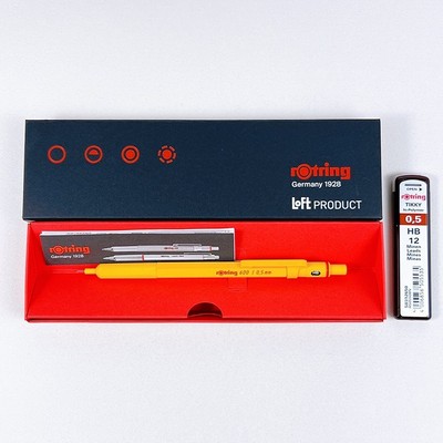 Rotring 600 Sharpie Pen 0.5mm Yellow with spare lead Loft Color