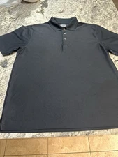 Champions Tour Men's Polo Top Black Short Sleeve Button Up Collar Stretch XL