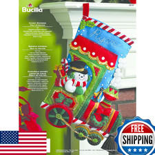 Bucilla Candy Express Christmas Stocking Felt Applique Kit 18-inch