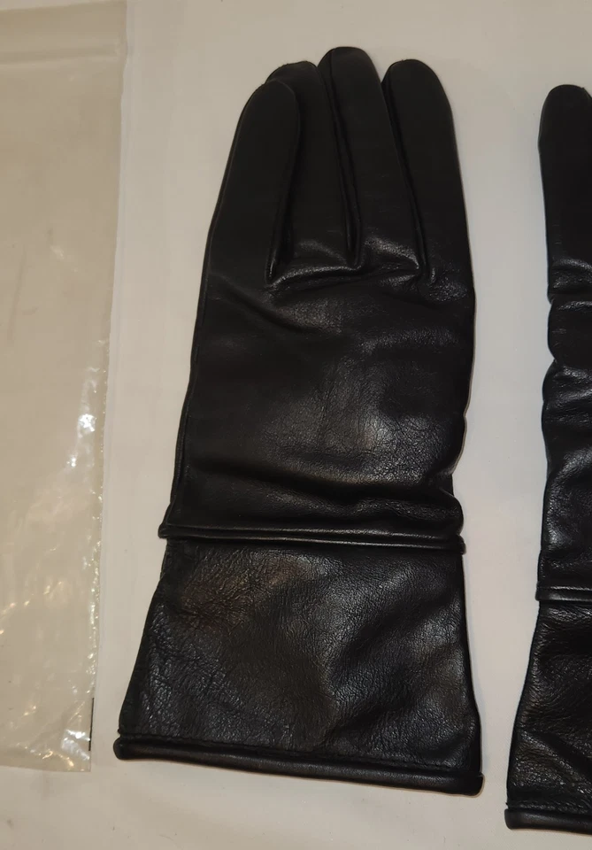 Guantes forrados largos 100 % lana Giorgio Armani LE COLLEZIONI para hombre (11,5" de largo) negros Foto 4 de 4