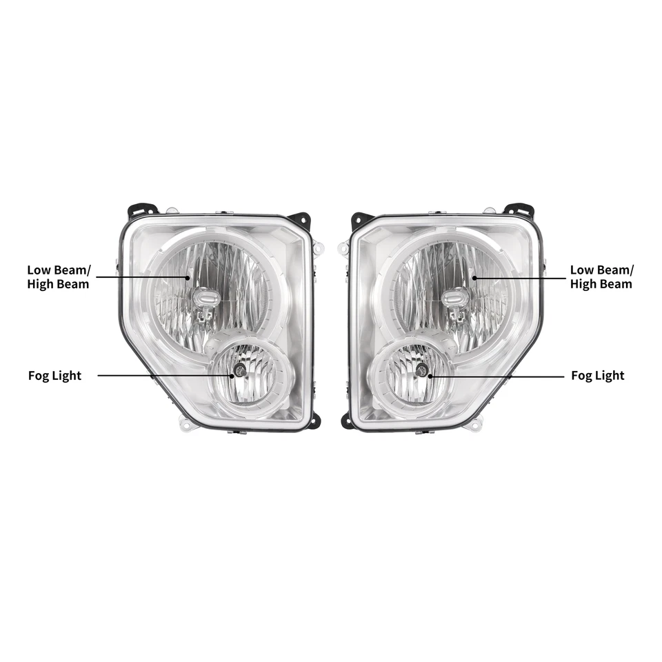 Галогенные фары в сборе с противотуманными фарами для Jeep Liberty 2008-2012 - Изображение 3 из 4