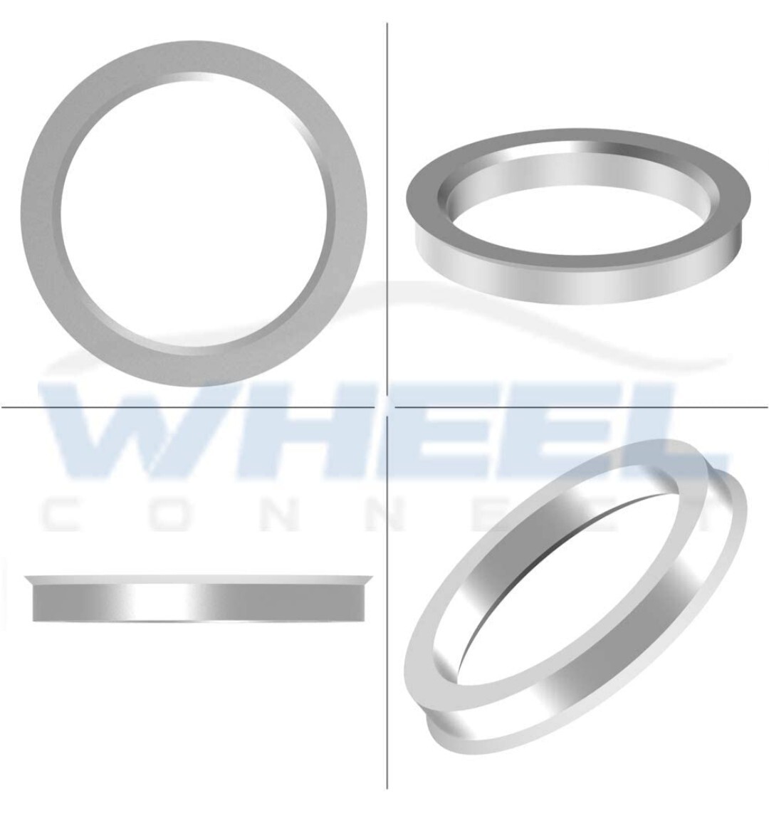 Wheel Vibration Reduction Adapters Wheel Hub Centric Rings 106.1mm To 100.1mm - Aluminum Alloy Silver Hub Center Rings