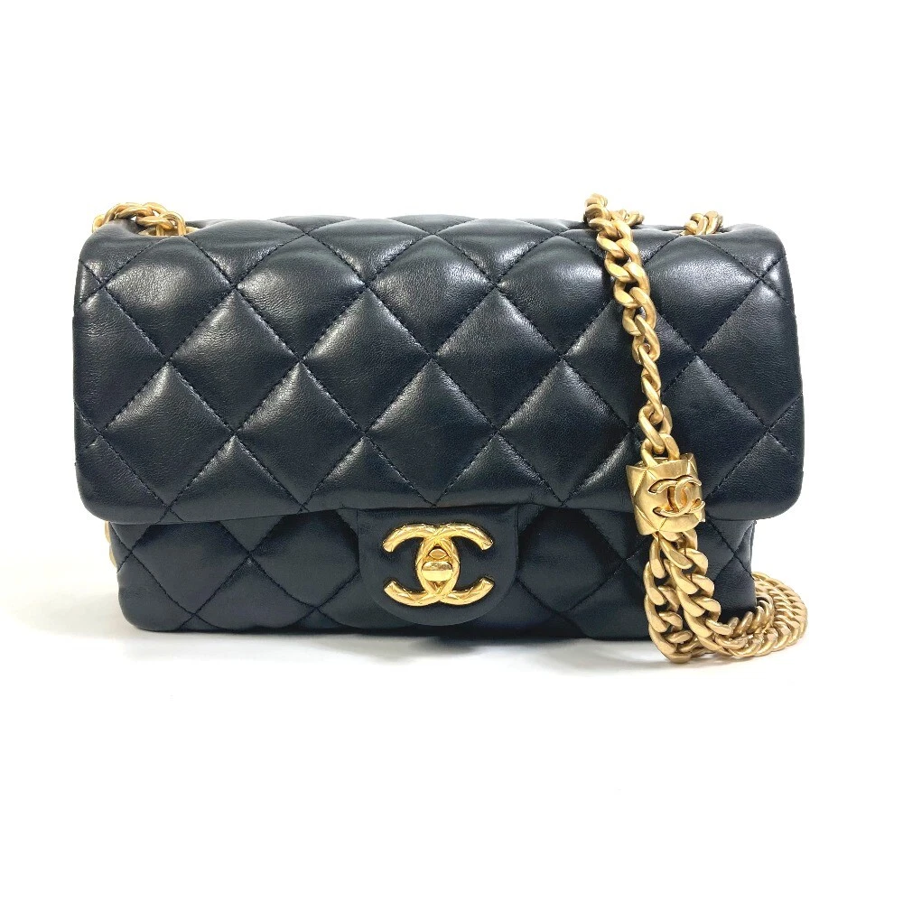 CHANEL AS3393 CC Matelasse Chain/Crossbody Shoulder Bag Lambskin Black