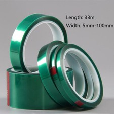 Green Polyester Tape 33m PET High Temp Temperature Masking Tape Powder Coating
