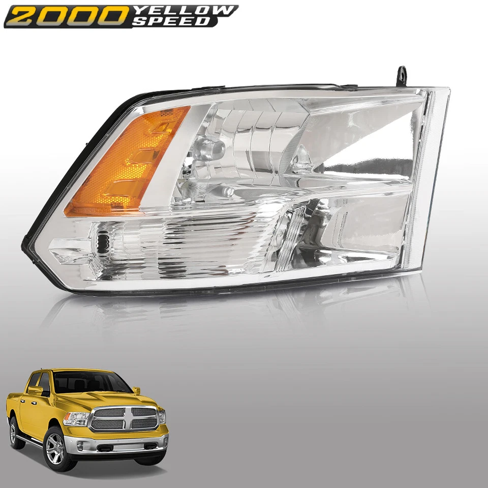 Fit For 2009-2018 Dodge Ram 1500 2500 3500 Chrome Headlights Passenger Side Foto 2 de 4