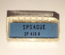 Sprague SP 416 A IC chip microchip DIP-14 vintage late 60's  Gold plated legs