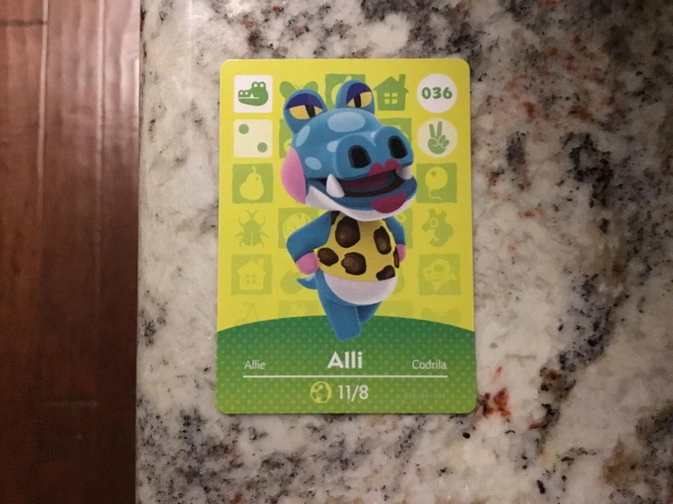 ALLI #036 Animal Crossing Amiibo Authentic Nintendo Mint Card From Series 1
