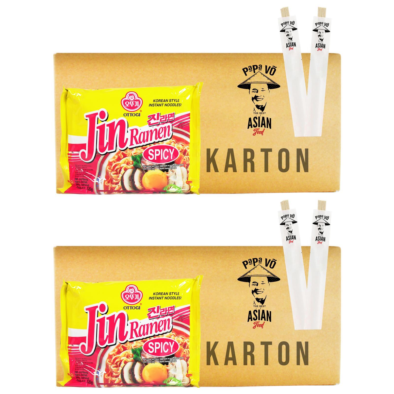 Ottogi Jin Ramen Hot 40x120g Jin Ramen Spicy Ramen noodles Instantnudeln