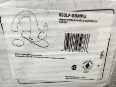 Delta Kayra 555LF-SSMPU Single Handle Bathroom Faucet Brilliance ...