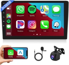 9" Android 13 Carplay Car Stereo Radio GPS Navi WIFI BT MP5 2Din 2+32GB + Camera