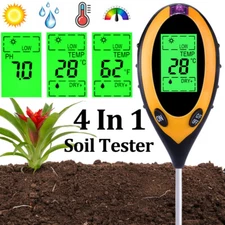 4 in 1 LCD Digital Soil PH Meter Tester Water Moisture Light Temperature Plant