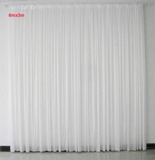 6Mx3M 19.6ft X 9.8ft White Pleated Decoration Wedding Backdrop Curtain Perfect
