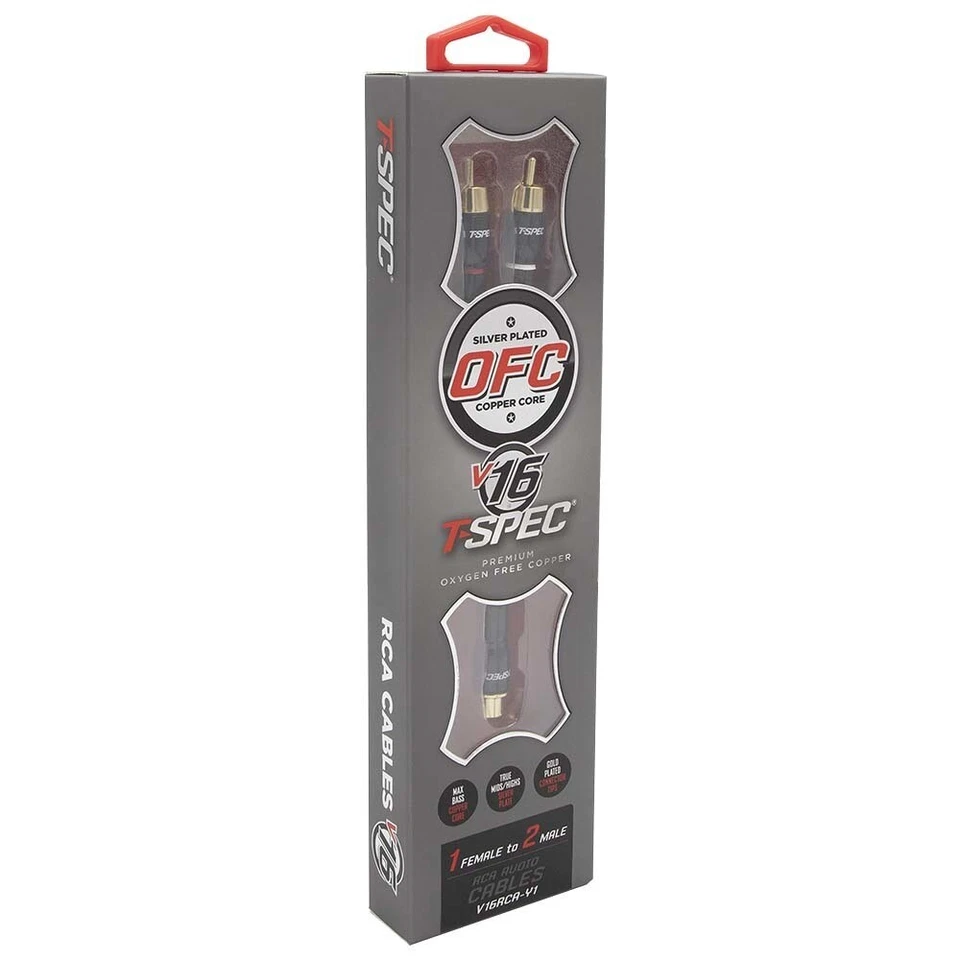 T-Spec V16RCA-Y1 V16 Series RCA Audio Cables Gold-plated Copper 1 Female 2 Males - Image 2 of 4