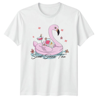 Sweet Summer Time Flamingo Pool Float Drink T-Shirt Damen Herren