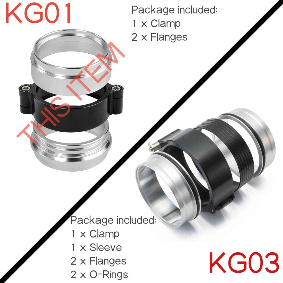 New 3 inch 76mm Aluminum V-Band Clamp w/ Flange Kit For Intercooler Intake Pipes - Bild 2 von 4