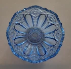Vintage LE Smith Comet In The Stars Ice Blue Iridescent Carnival Glass Bowl 7.5”