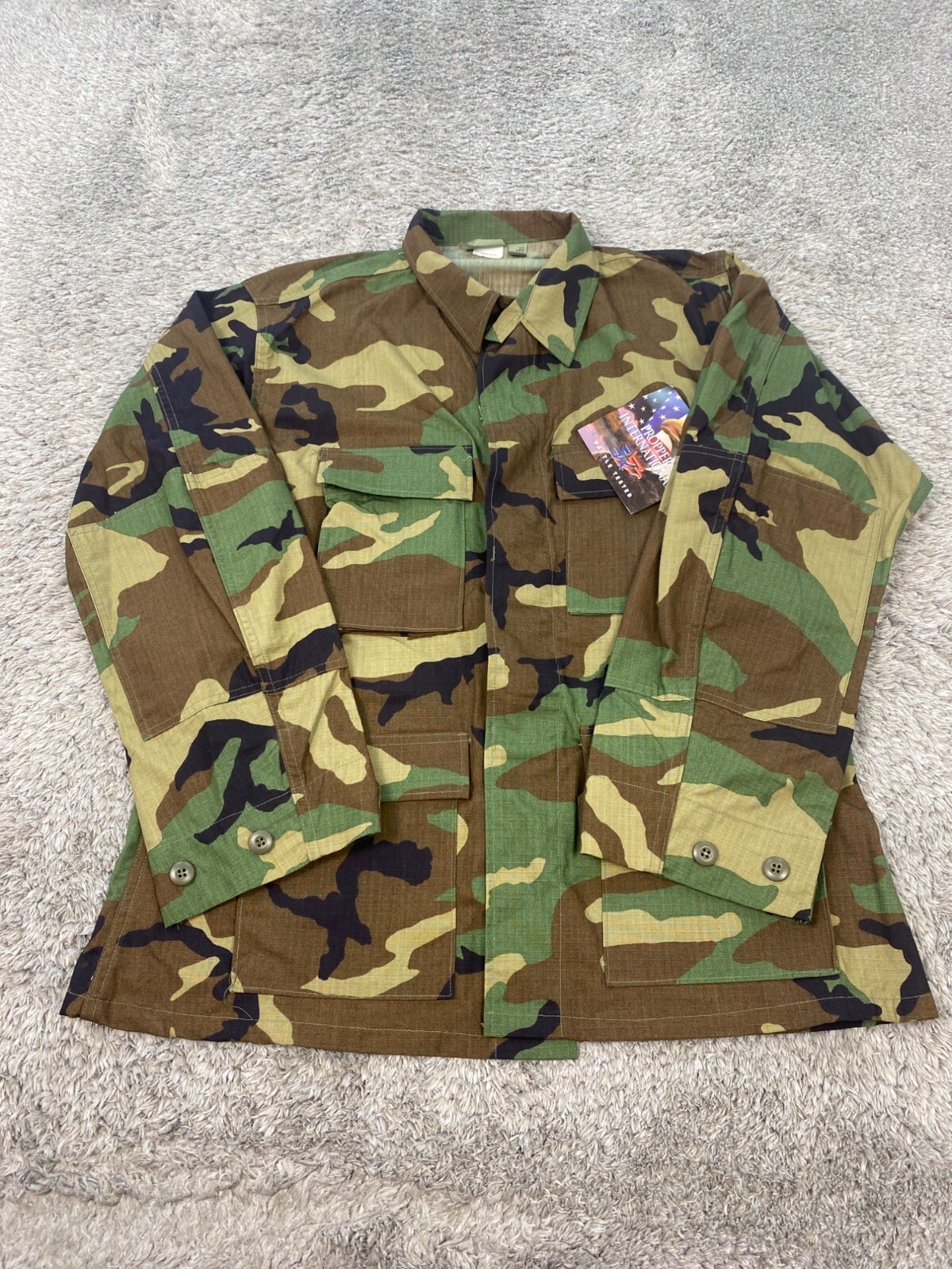 Military Field Coat Mens Large Woodland Camo M65 Battle Tested Utility Jacket NW