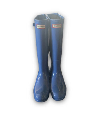 HUNTER Original Back Adjustable Gloss Rain Boots Sz 9 No Box - Picture 6 of 8