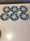 VINTAGE SIGNED 6-PC DANIEL HECHTER PARIS BLUE FLORAL PETITE MINI PLATES 4"  RARE — photo 3