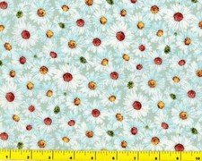 Aqua Field of Daisies By The Yard CFLGRE03095
