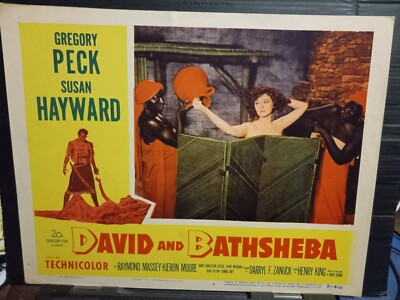 Lobby Card 1951 DAVID AND BATHSHEBA Susan Hayward bathes naked behind
