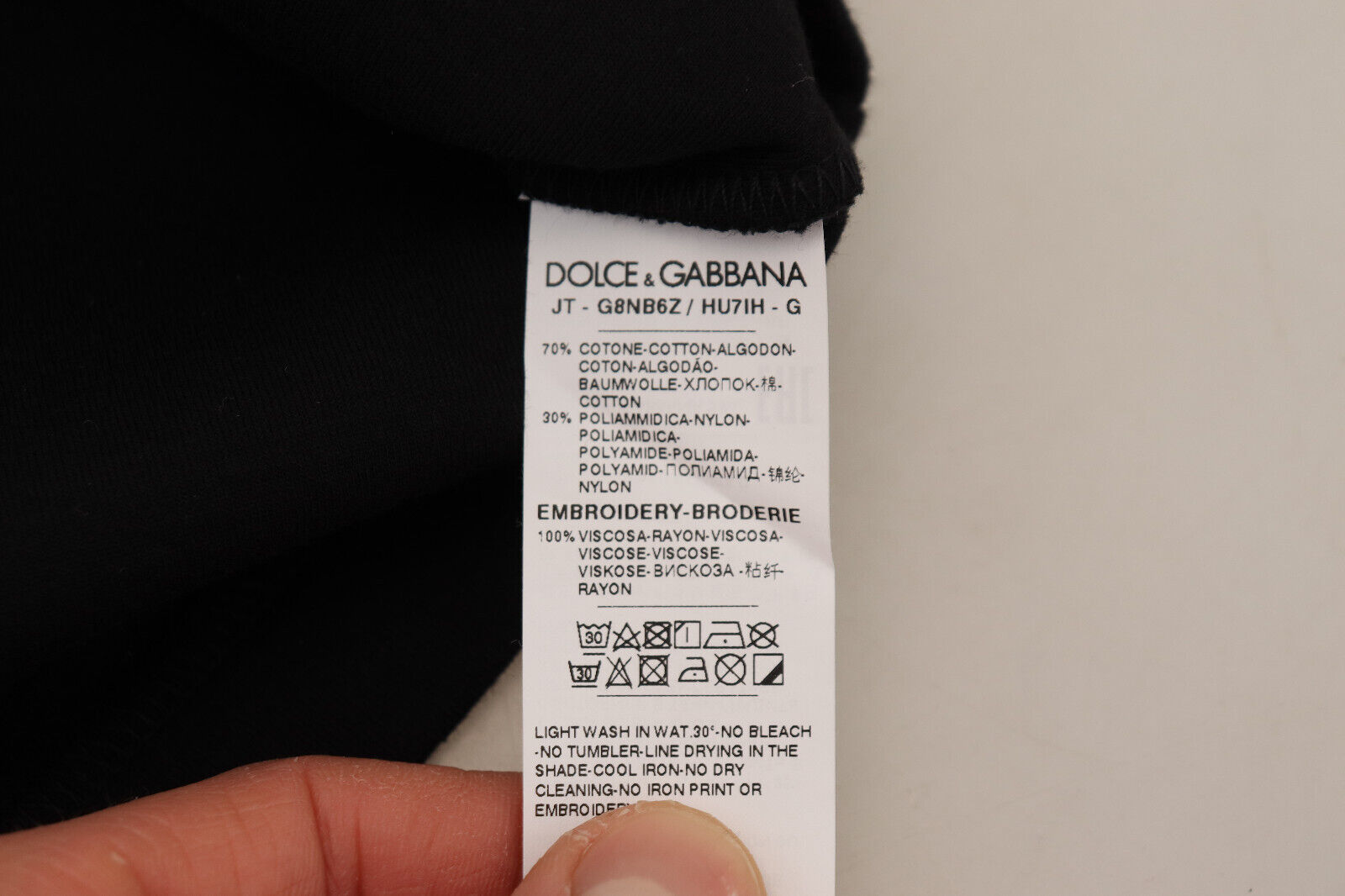 DOLCE & GABBANA T-shirt Black Logo Cotton Crewneck Mens IT48 / US38 /M RRP  $840