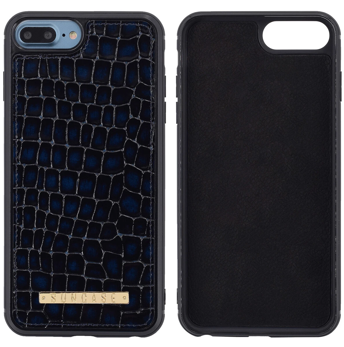 IPHONE 8 Plus Phone Case Protective Cap Pouch Case IN Croco Navy
