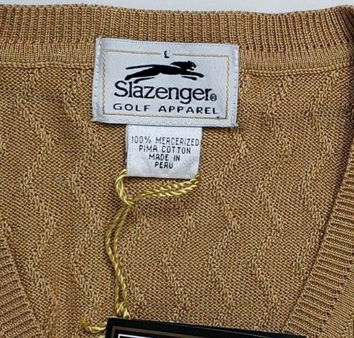 Slazenger Golf Apparel 100% Pima Cotton Knit V-Neck Sweater Vest Men's Large NWT - Picture 3 of 11