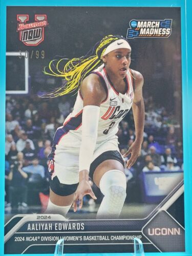 2023-24 Bowman U NOW March Madness #9 AALIYAH EDWARDS Black 30/99 UCONN